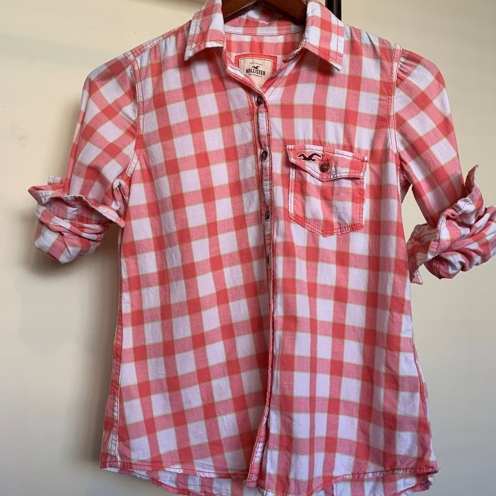 XS Hollister Womens Plaid Button Down Shirt